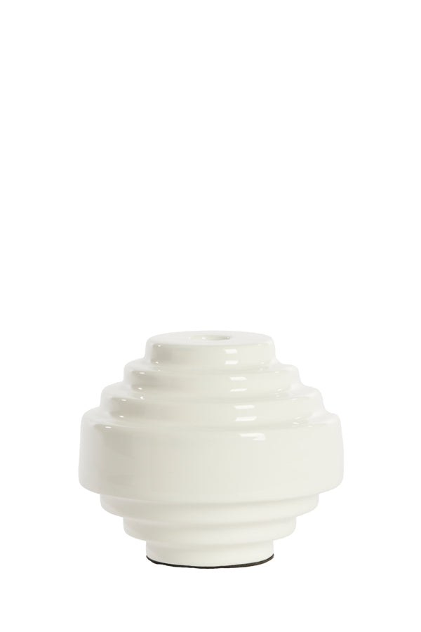 Candle stick 13x10,5 cm WANHATI shiny white