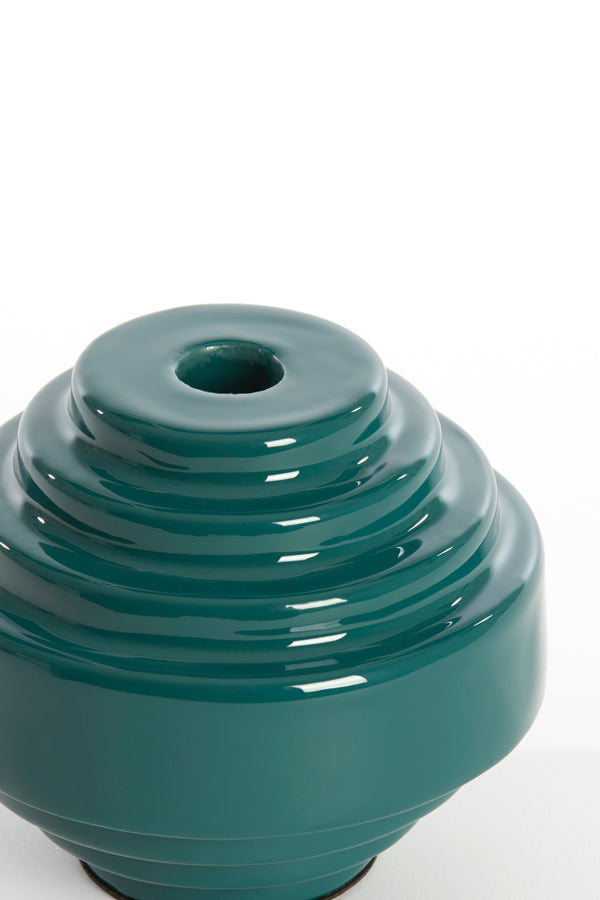 Candle stick 13x10,5 cm WANHATI shiny dark green