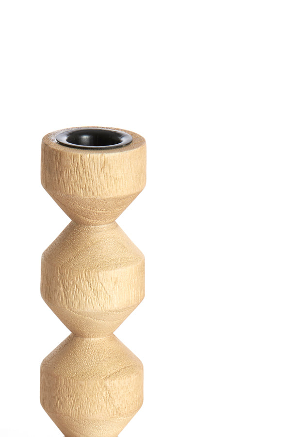 Candle stick 12x18 cm DOZZA wood matt natural