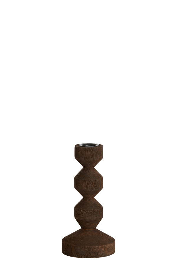 Candle stick 12x18 cm DOZZA wood matt dark brown