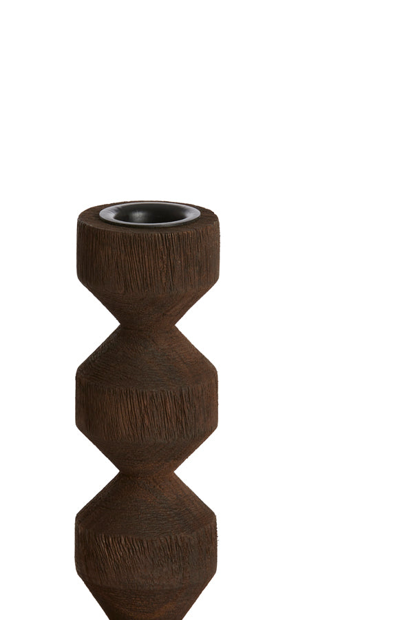 Candle stick 12x18 cm DOZZA wood matt dark brown