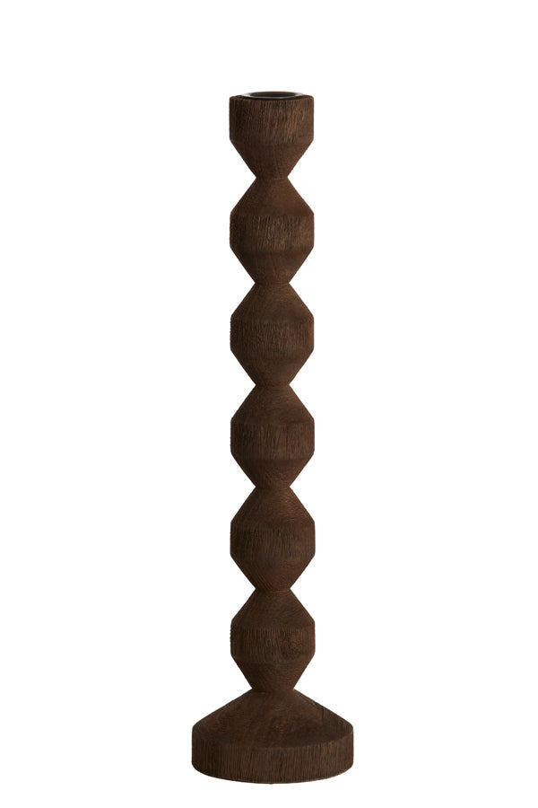 Candle stick 12x37 cm DOZZA wood matt dark brown