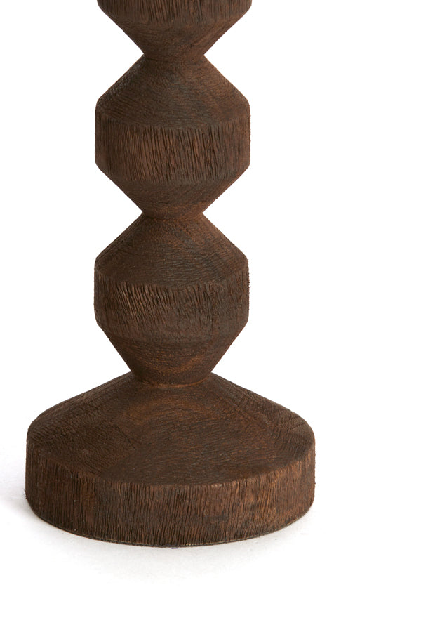 Candle stick 12x37 cm DOZZA wood matt dark brown