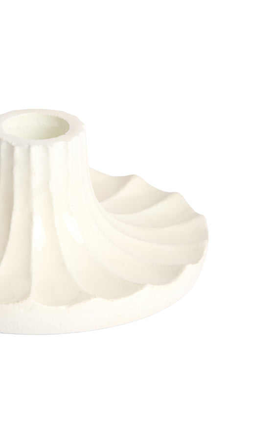 Candle stick 12x6 cm MERIDA shiny cream