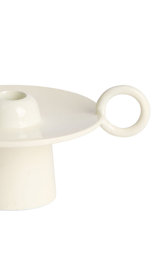 Candle stick 16,5x14x9 cm SALTILLO shiny cream