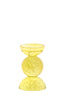 Candle stick 9,5x15,5 cm ITINGA glass bubble yellow