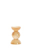 Candle stick 9,5x15,5 cm ITINGA glass milky amber