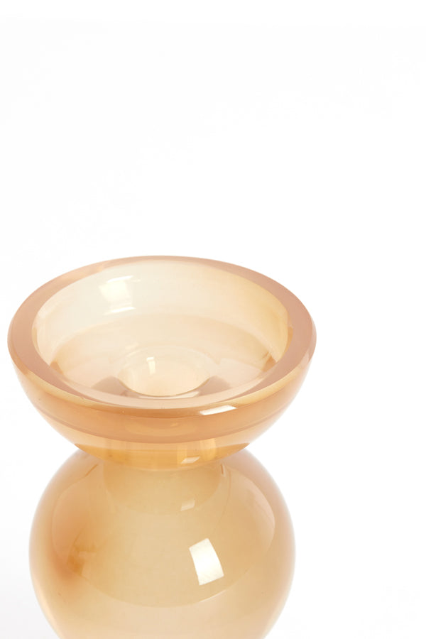 Candle stick 9,5x15,5 cm ITINGA glass milky amber