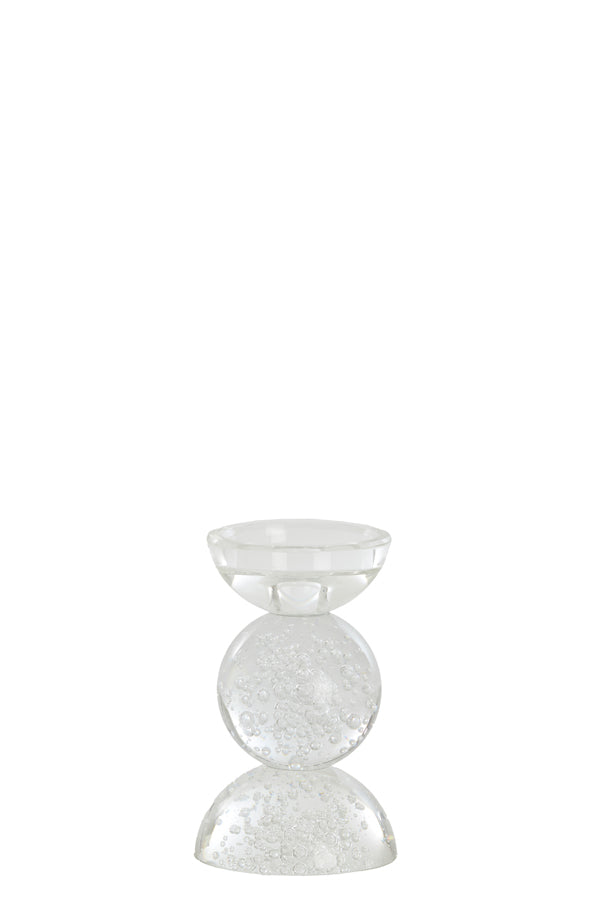 Candle stick 9,5x15,5 cm ITINGA glass bubble clear