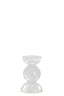 Candle stick 9,5x15,5 cm ITINGA glass bubble clear