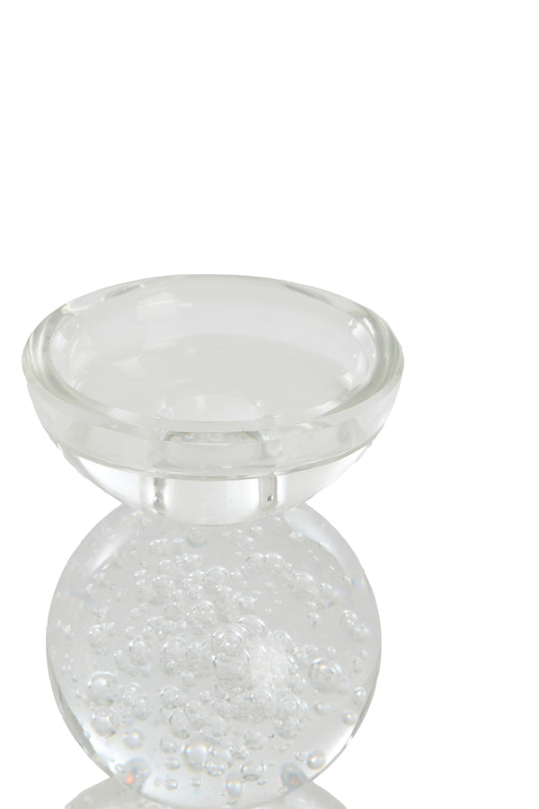 Candle stick 9,5x15,5 cm ITINGA glass bubble clear