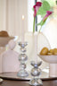 Candle stick 9,5x15,5 cm ITINGA glass bubble smoke