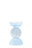 Candle stick 9,5x15,5 cm ITINGA glass bubble light blue