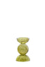 Candle stick 9,5x15,5 cm ITINGA glass bubble olive green