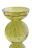 Candle stick 9,5x15,5 cm ITINGA glass bubble olive green