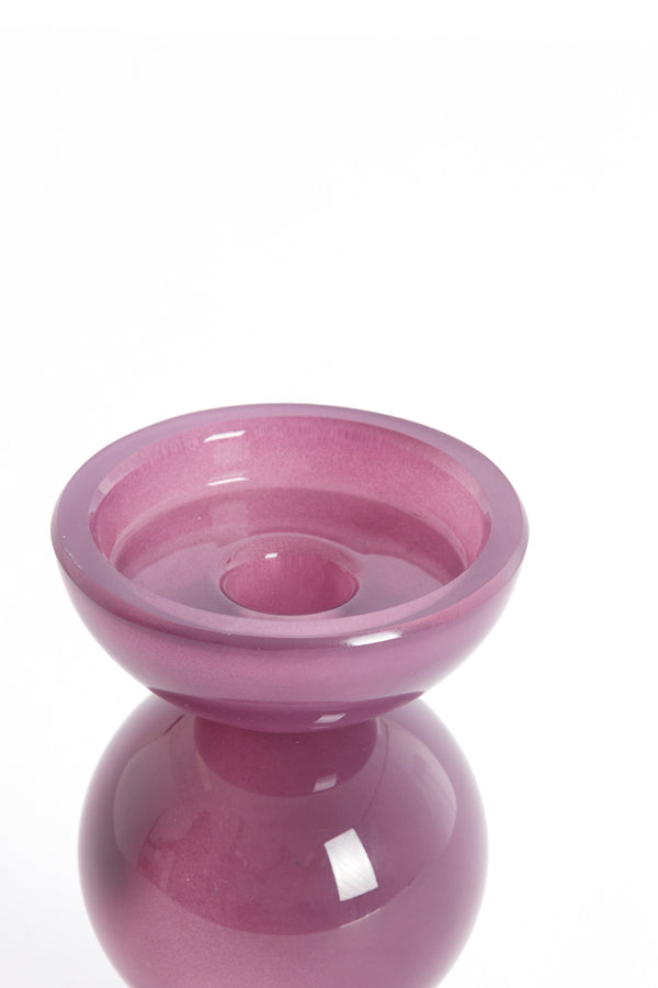 Candle stick 9,5x15,5 cm ITINGA glass milky purple