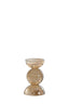 Candle stick 9,5x15,5 cm ITINGA glass bubble amber