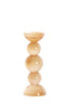 Candle stick 10x26,5 cm ITINGA glass milky amber