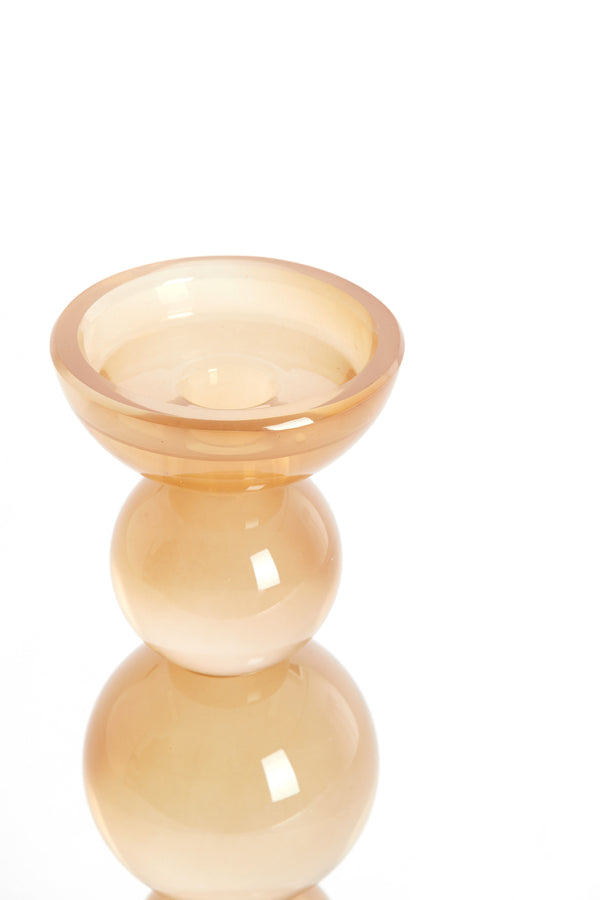 Candle stick 10x26,5 cm ITINGA glass milky amber