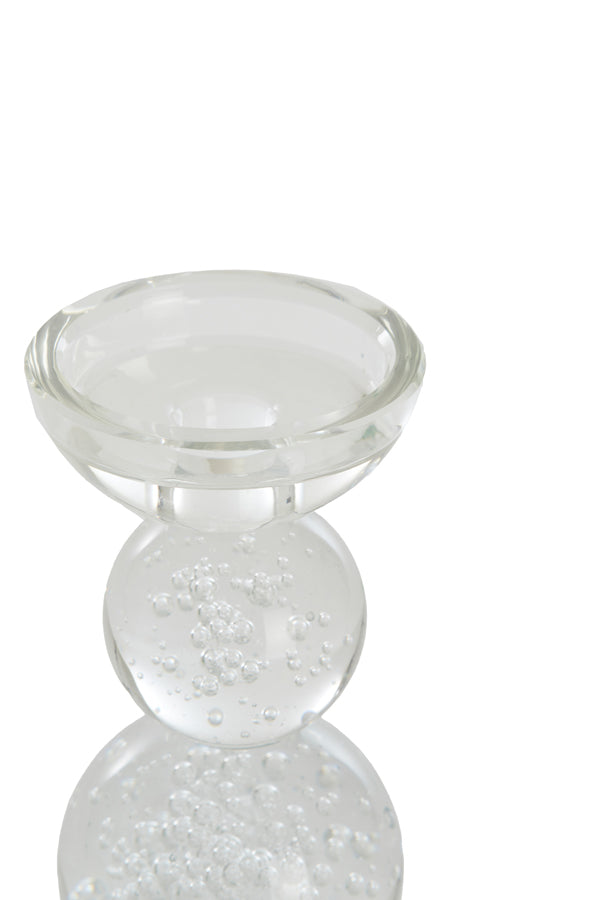 Candle stick 10x26,5 cm ITINGA glass bubble clear