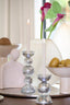 Candle stick 10x26,5 cm ITINGA glass bubble smoke