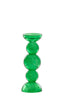 Candle stick 10x26,5 cm ITINGA glass bubble green