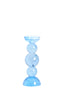Candle stick 10x26,5 cm ITINGA glass bubble light blue
