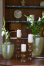 Candle stick 10x26,5 cm ITINGA glass milky dark brown