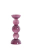 Candle stick 10x26,5 cm ITINGA glass milky purple