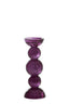 Candle stick 10x26,5 cm ITINGA glass bubble purple