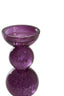 Candle stick 10x26,5 cm ITINGA glass bubble purple