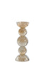 Candle stick 10x26,5 cm ITINGA glass bubble amber