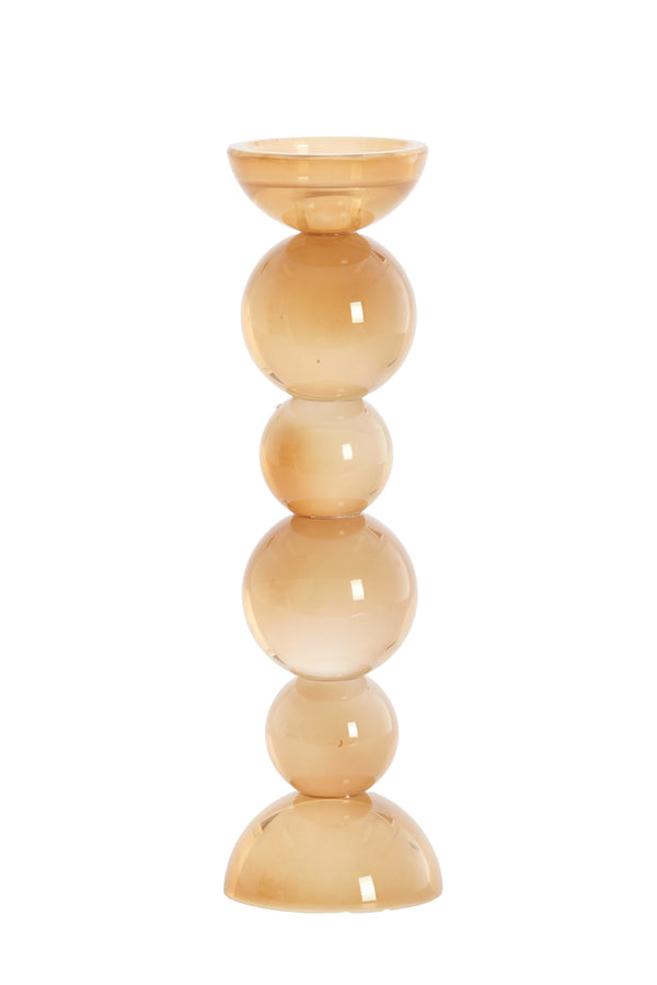 Candle stick 9,5x34 cm ITINGA glass milky amber