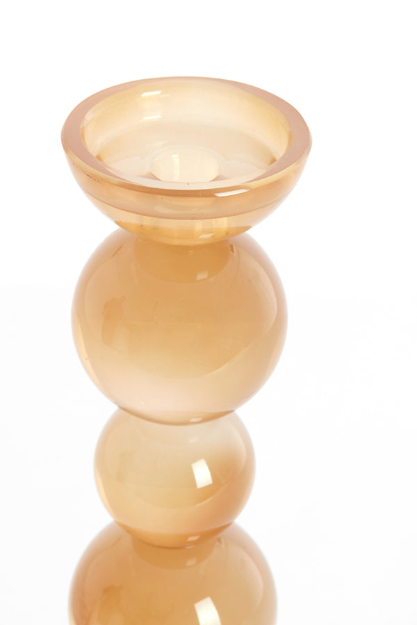 Candle stick 9,5x34 cm ITINGA glass milky amber