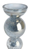 Candle stick 9,5x34 cm ITINGA glass bubble smoke