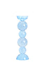 Candle stick 9,5x34 cm ITINGA glass bubble light blue