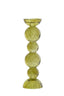 Candle stick 9,5x34 cm ITINGA glass bubble olive green