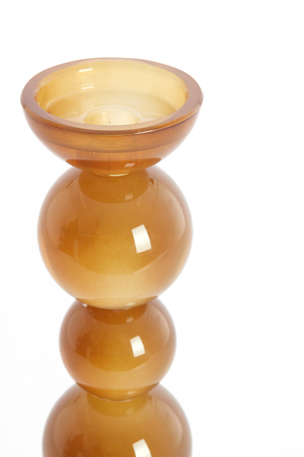 Candle stick 9,5x34 cm ITINGA glass milky dark brown