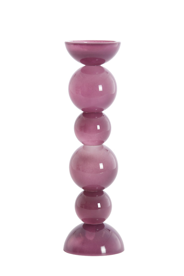 Candle stick 9,5x34 cm ITINGA glass milky purple