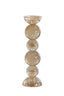 Candle stick 9,5x34 cm ITINGA glass bubble amber