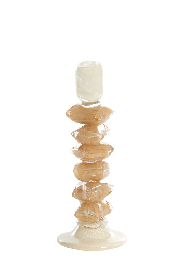 Candle stick 11,5x29,5 cm ESTINA cream+brown