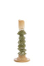 Candle stick 11,5x29,5 cm ESTINA brown+moss green