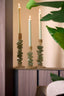 Candle stick 11,5x29,5 cm ESTINA brown+moss green