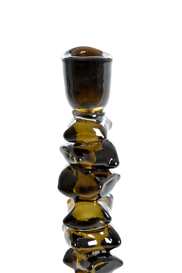 Candle stick 11x34 cm ESTIVA glass olive green