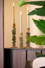 Candle stick 11,5x35 cm ESTINA brown+moss green