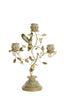 Candle stick 3L 26x13x37 cm PARROT cream-green-yellow+l gld