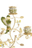 Candle stick 3L 26x13x37 cm PARROT cream-green-yellow+l gld