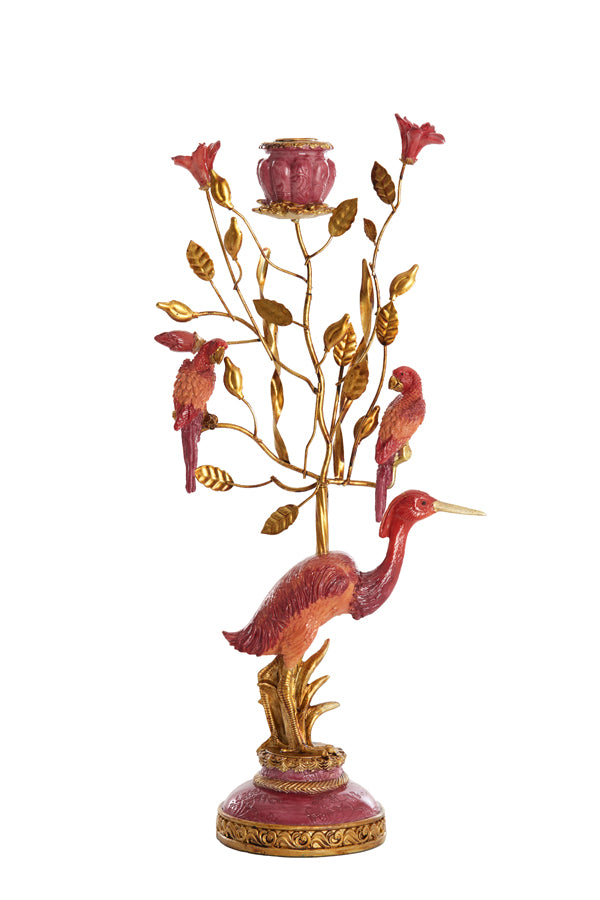 Candle stick 22x11x44 cm HERON burgundy+bronze
