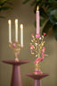 Candle stick 22x11x44 cm HERON burgundy+bronze
