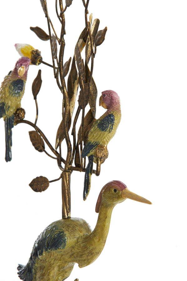 Candle stick 22x11x44 cm HERON yellow-pink-green+bronze
